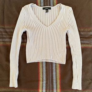 Forever 21 V-Neck Cropped Sweater